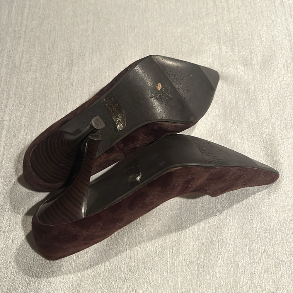 Splash Ffw Suede Leopard Print Pointed Toe Heels - image 7